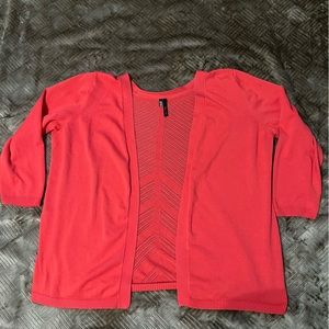 Maurices - 3/4 sleeve cardigan. Coral with detail back. SZ XXL